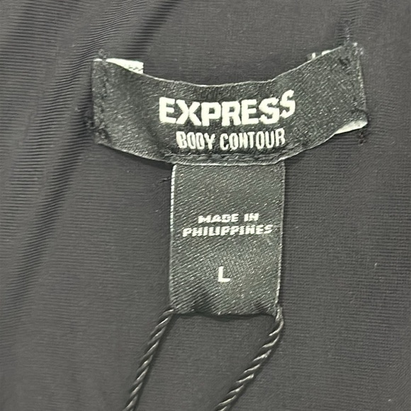 Express Body Contour Faux Leather Twist Front Midi Dress W/Built-In Shapewear Lg - Picture 10 of 13